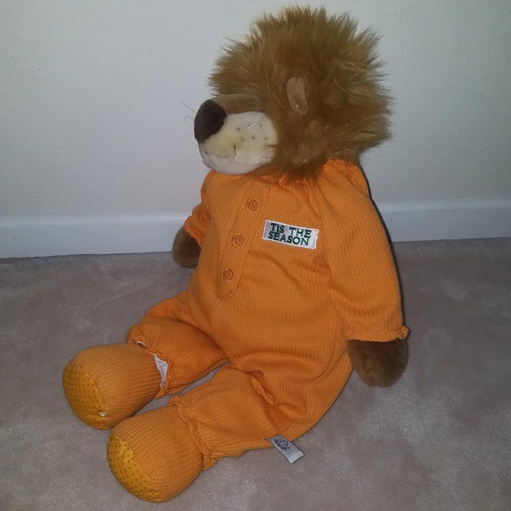 People Pals Softees Lion Plush Tis The Season Orange Outfit Christmas Holiday